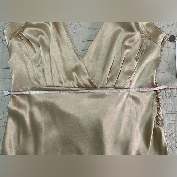 NEW KHAITE Milo Sleeveless Silk Midi-Dress Sz 8 Ecru Champagne - Picture 13 of 14